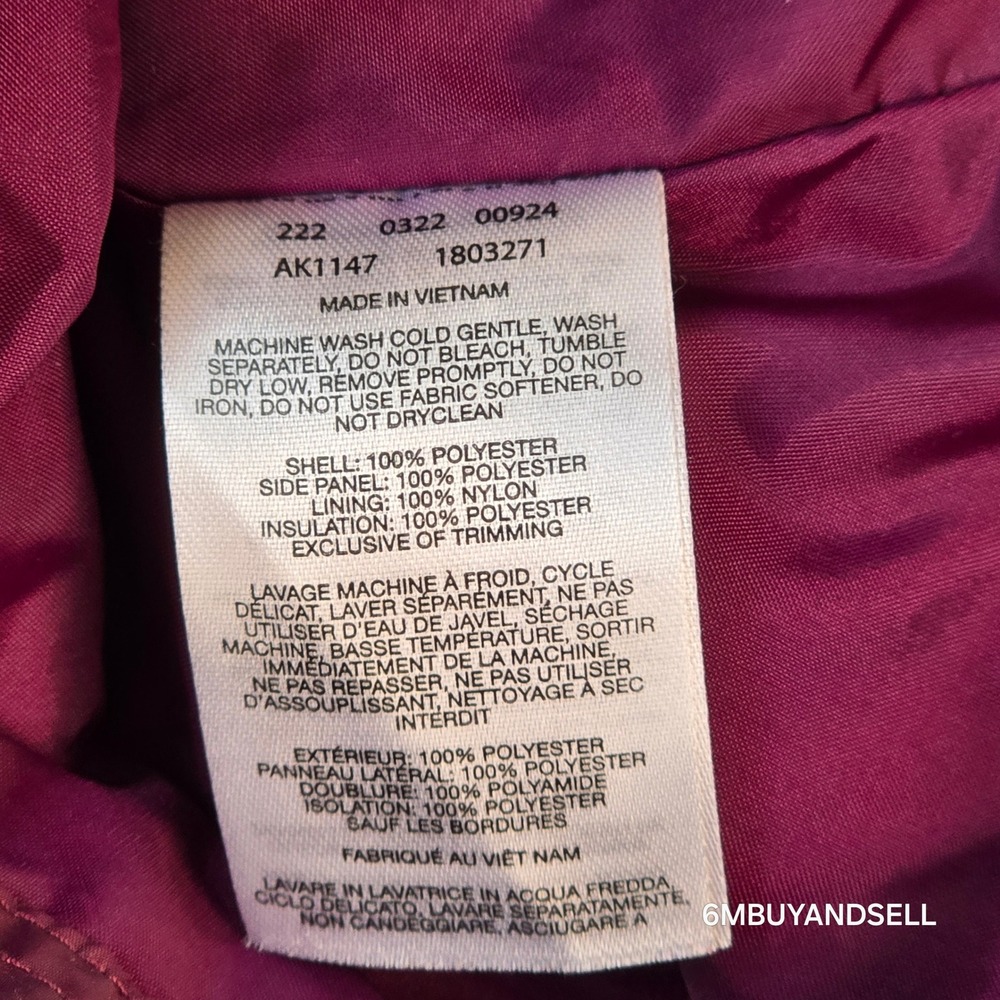 Columbia Womens Purple Quilted Puffer Vest Fleece Side Panels AK1147 Size M - Picture 5 of 9